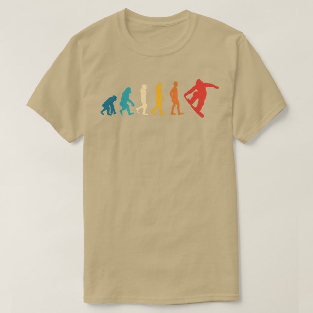 Snowboarding Evolution Snowboarder Snowboard Winte T-Shirt (Design Front)