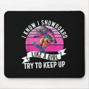 Snowboarding For Girl Women Daughter Snowboarder S Mouse Pad