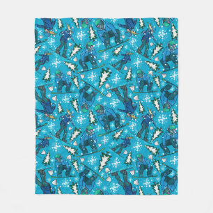Snowboarding Fun Fleece Blanket
