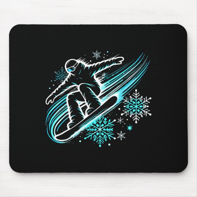 Snowboarding Funny Snowboard Snowboarder Ride Wint Mouse Pad (Front)