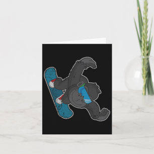 Snowboarding Gorilla Snowboard Men Women Kids Boys Card