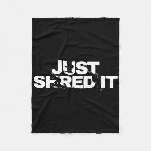 Snowboarding Graphic - Just Shred It Fleece Blanket