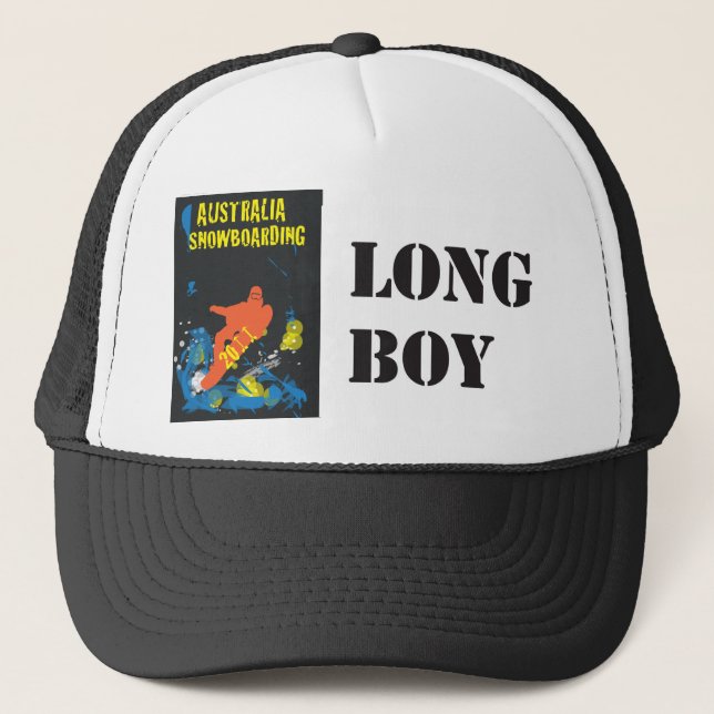 Snowboarding (Hat), long boy Trucker Hat (Front)