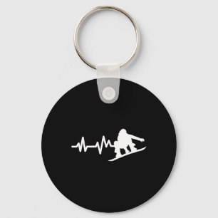 Snowboarding Heartbeat Snowboard Key Ring