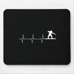 Snowboarding Heartbeat - Snowboard Mouse Pad