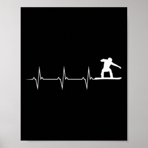 Snowboarding Heartbeat - Snowboard Poster