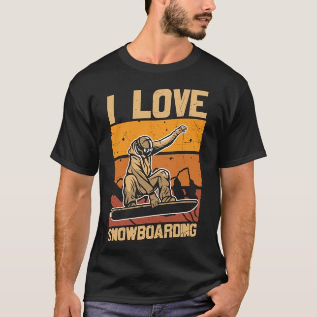 Snowboarding I Love Snowboarding T-Shirt (Front)