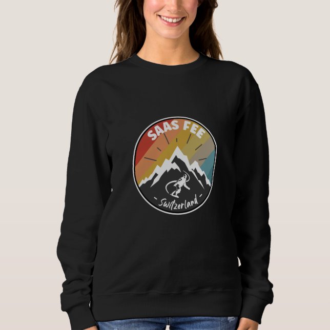 Snowboarding In Saas Fee Switzerland Sweatshirt (Front)