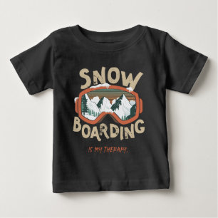 Snowboarding Is My Therapy - Winter Sport Baby T-Shirt