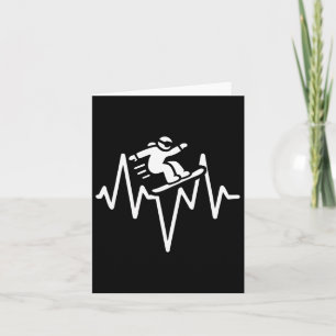 Snowboarding Lover Heartbeat Snowboarder Card