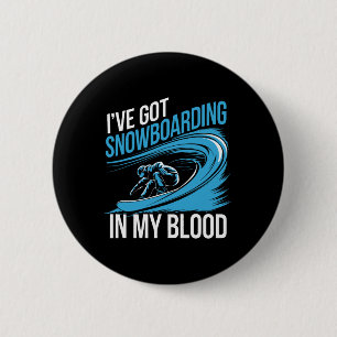 Snowboarding Lover Humour Design Funny Snowboarder 6 Cm Round Badge
