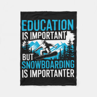 Snowboarding Lover Humour Design Funny Snowboarder Fleece Blanket