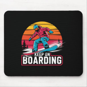 Snowboarding Lover Humour Design Funny Snowboarder Mouse Pad