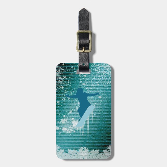 Snowboarding Luggage Tag (Front Vertical)