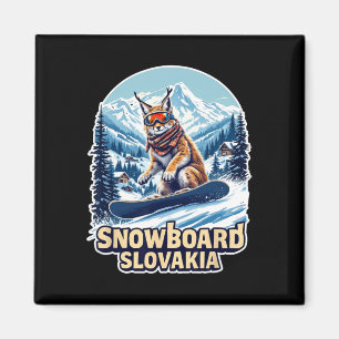 Snowboarding Lynx In Slovakia Adventure  Magnet