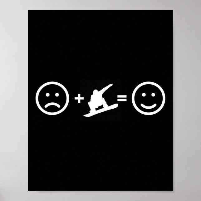 Snowboarding Makes Me Happy When I'm Sad - Birthda Poster (Front)
