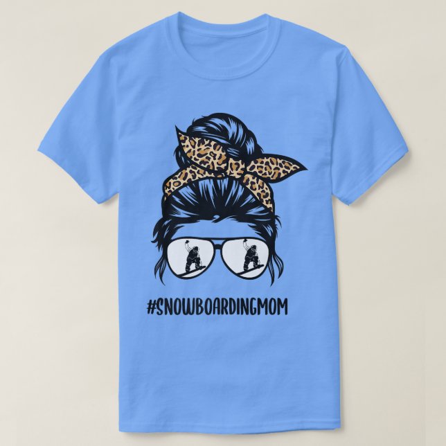 Snowboarding mom life leopard, Snowboarding life S T-Shirt (Design Front)