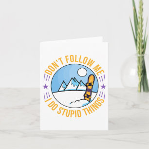 Snowboarding Mountain Funny Freestyle 2 Card