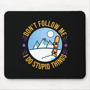 Snowboarding Mountain Funny Freestyle 2 Mouse Pad