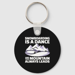 Snowboarding Mountains - Snowboard  Key Ring