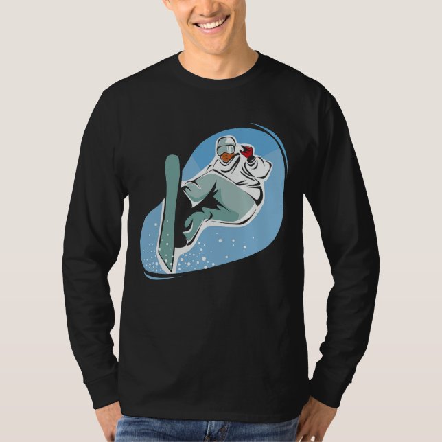 Snowboarding on Men's Basic Long Sleeve T-Shirt (Front)