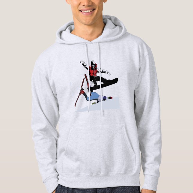Snowboarding Over Skiing Hoodie (Front)