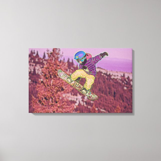 Snowboarding painting canvas print (Front)