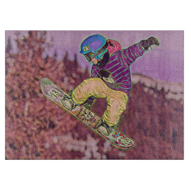 Snowboarding painting cutting board (Front)