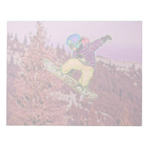 Snowboarding painting notepad
