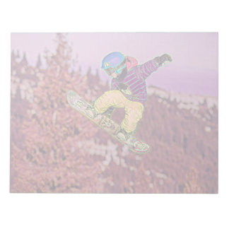 Snowboarding painting notepad