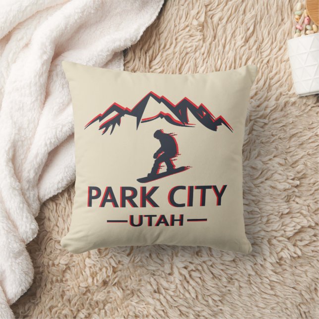 Snowboarding Park city Utah  Cushion (Blanket)