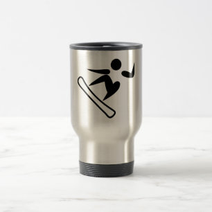 Snowboarding Pictograph Travel Mug