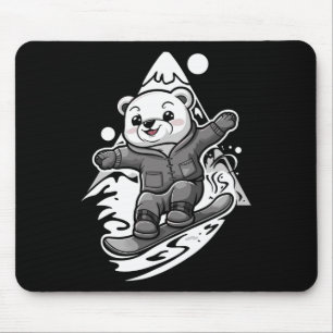 Snowboarding Polar Bear Mountain Snowboard Snowboa Mouse Pad