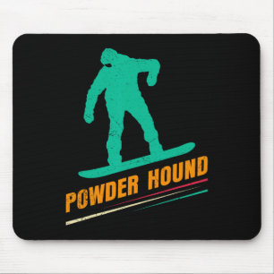 Snowboarding Powder Hound Funny Snowboard Children Mouse Pad