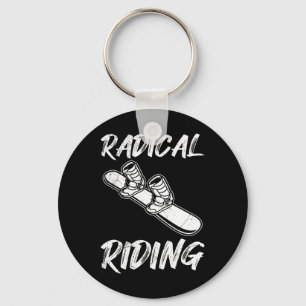 Snowboarding Radical Boarding Funny Kids Snowboard Key Ring