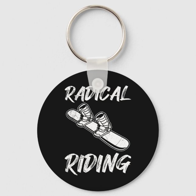 Snowboarding Radical Boarding Funny Kids Snowboard Key Ring (Front)