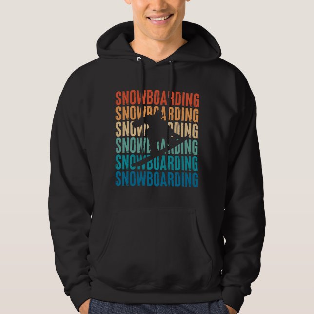 Snowboarding Retro Gift for Snowboarder Hoodie (Front)
