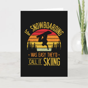 Snowboarding Retro Skiing On Snow Snowboarder Card