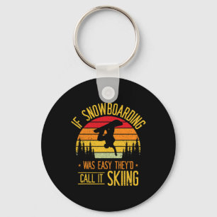Snowboarding Retro Skiing On Snow Snowboarder  Key Ring