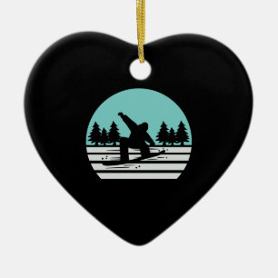 Snowboarding Retro Vintage Ceramic Tree Decoration