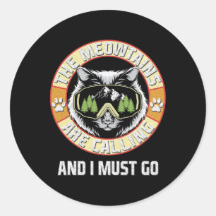 Snowboarding Retro Vintage Funny Snowboarder Skiin Classic Round Sticker