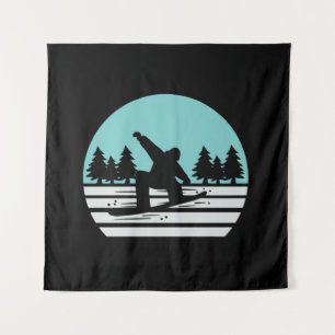 Snowboarding Retro Vintage Tapestry