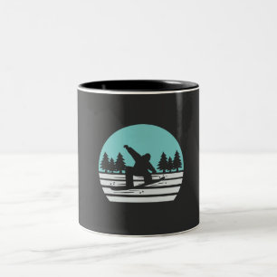 Snowboarding Retro Vintage Two-Tone Coffee Mug