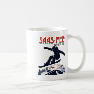 Snowboarding Saas-fee Switzerland  Coffee Mug