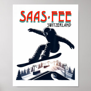 Snowboarding Saas-fee Switzerland  Poster