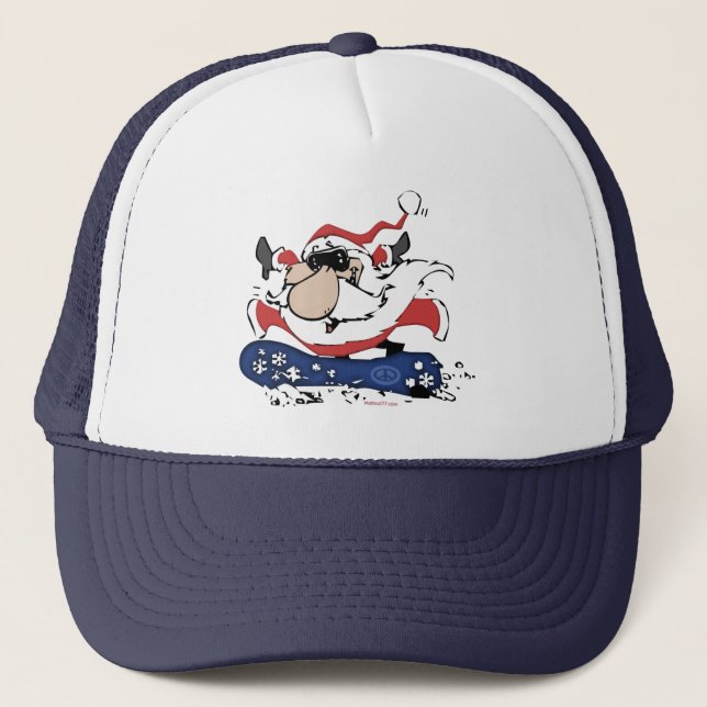 Snowboarding Santa Hat (Front)