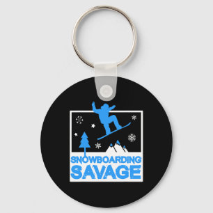 Snowboarding Savage Kids Cool Youth Freestyle Snow Key Ring