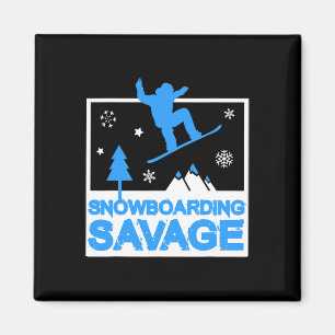Snowboarding Savage Kids Cool Youth Freestyle Snow Magnet