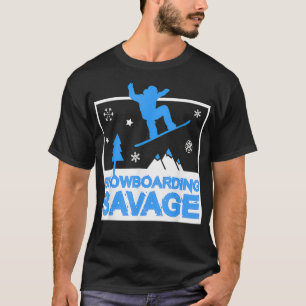 Snowboarding Savage Kids Cool Youth Freestyle Snow T-Shirt