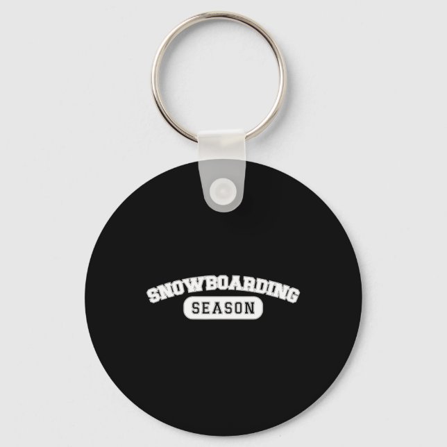 Snowboarding Season Varsity Freestyle Winter Sport Key Ring (Front)